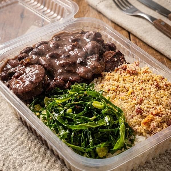 Feijoada Leve com Arroz branco, Couve e Farofa